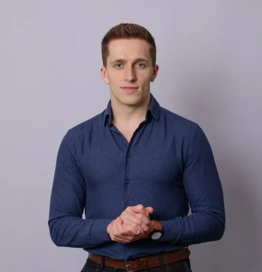 Patryk Malinowski, założyciel DigiDraft, w biurze agencji w Białymstoku.