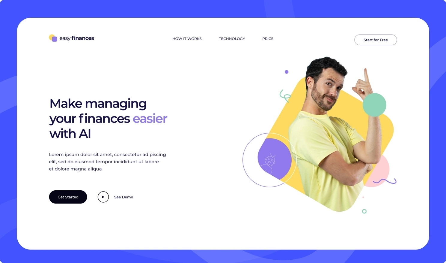 Projekt strony typu one-page - Easy Finances